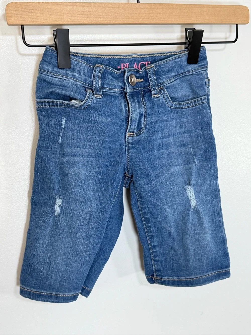 The Children's Place Girls' Blue Denim Bermuda Shorts - 6S